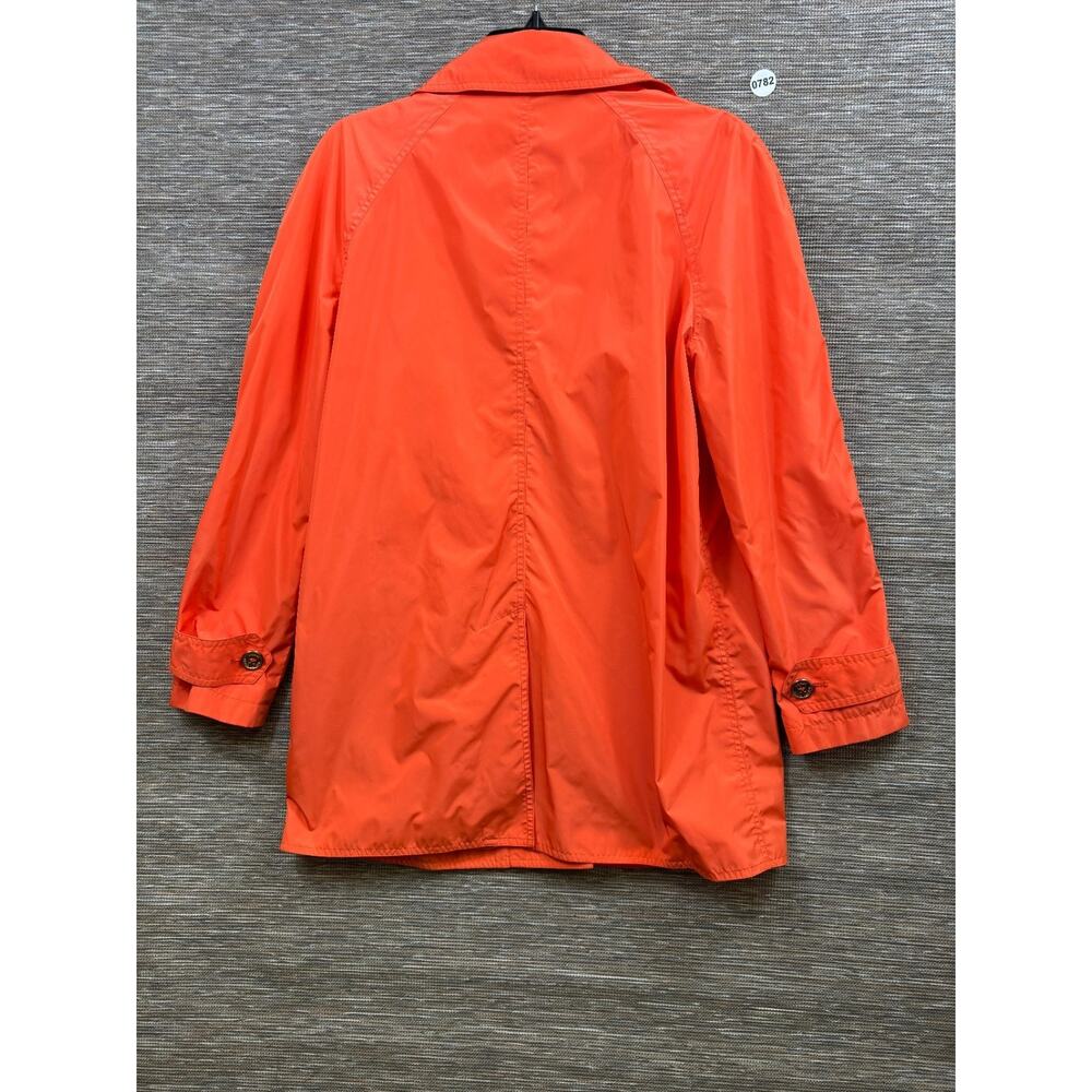 Lauren Ralph Lauren Trench Button Rain Coat Womens Size M Orange Lined - Picture 2 of 9